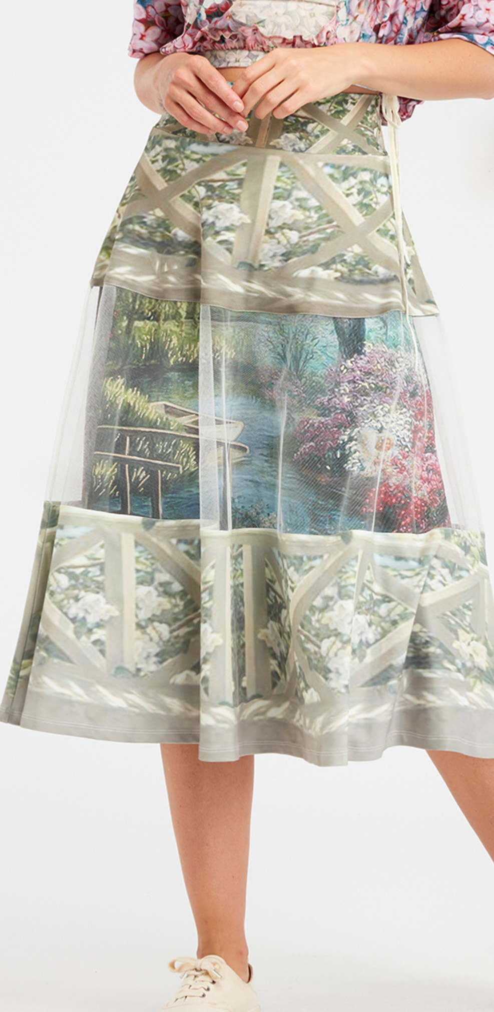 IPNG: A Window Into Paradiso A-line Midi Skirt (Some Ship Immed!)