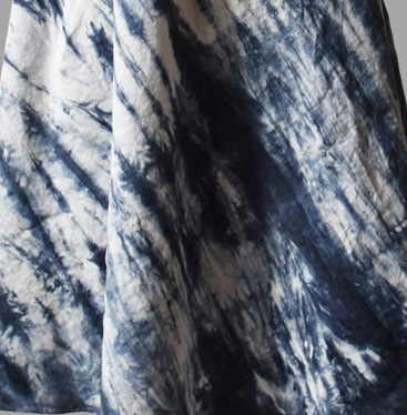 Luna Luz: Ribbed Linen A-Line Tie Dye Midi Dress (Ships Immed in Biscotti, 2 Left!)