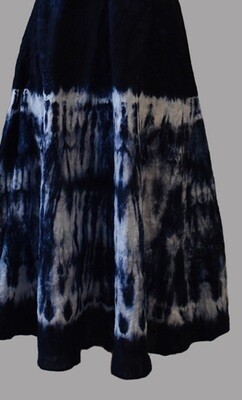 Luna Luz: Ribbed Linen A-Line Tie Dye Midi Dress