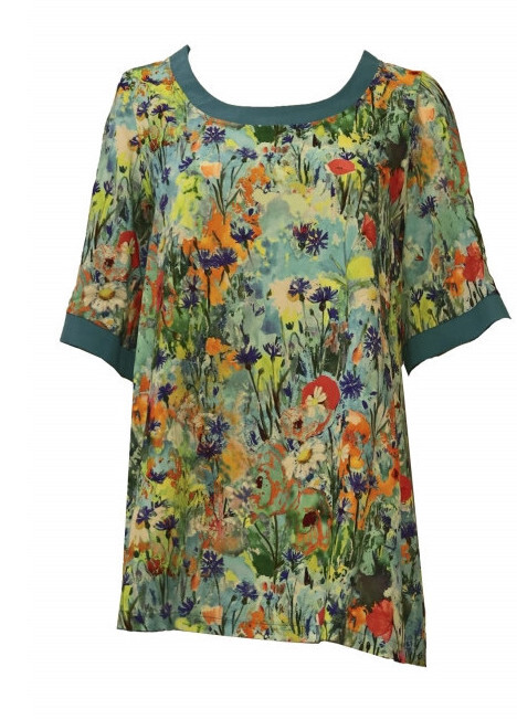 Maloka: Beauty Blooms Contrast Tie Back T-Shirt