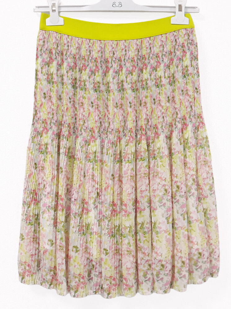 Paul Brial: Spring Is In The Air Pleated Art Midi Skirt SOLD OUT