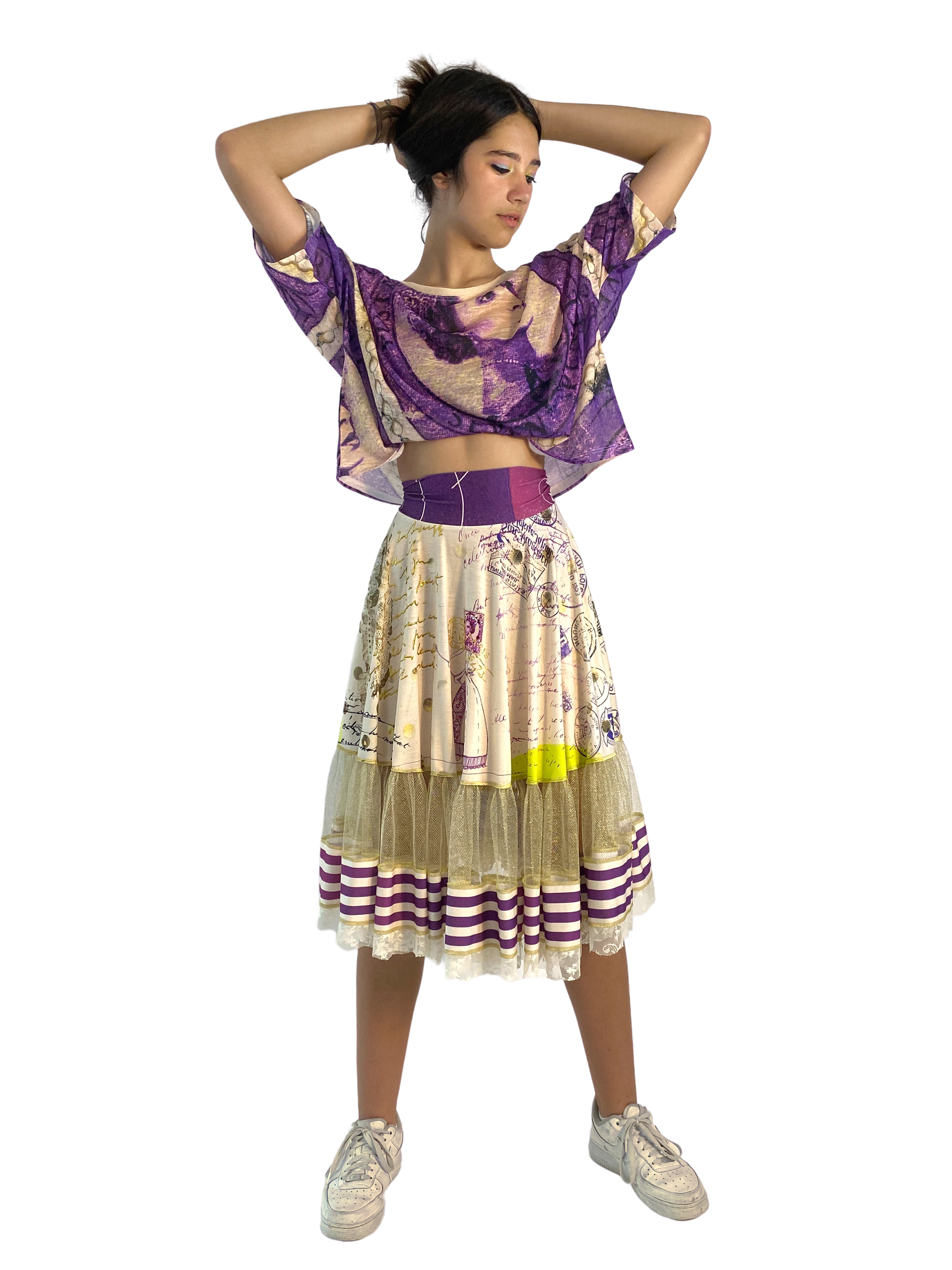 IPNG: If I Was Dancing In Paris Illusion Flared Midi Skirt (Some Ship Immed!)