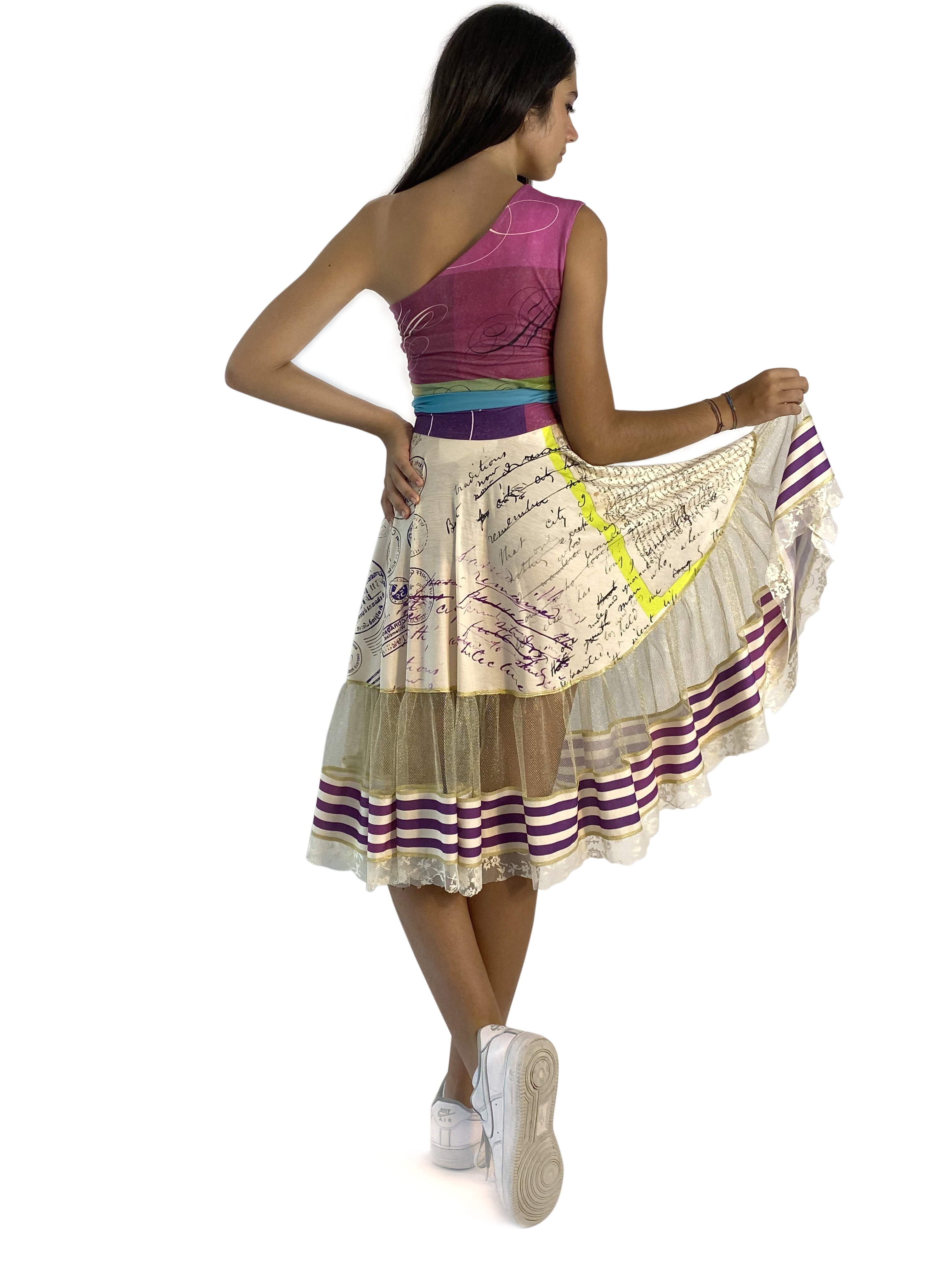 IPNG: If I Was Dancing In Paris Illusion Flared Midi Skirt (Some Ship Immed!)