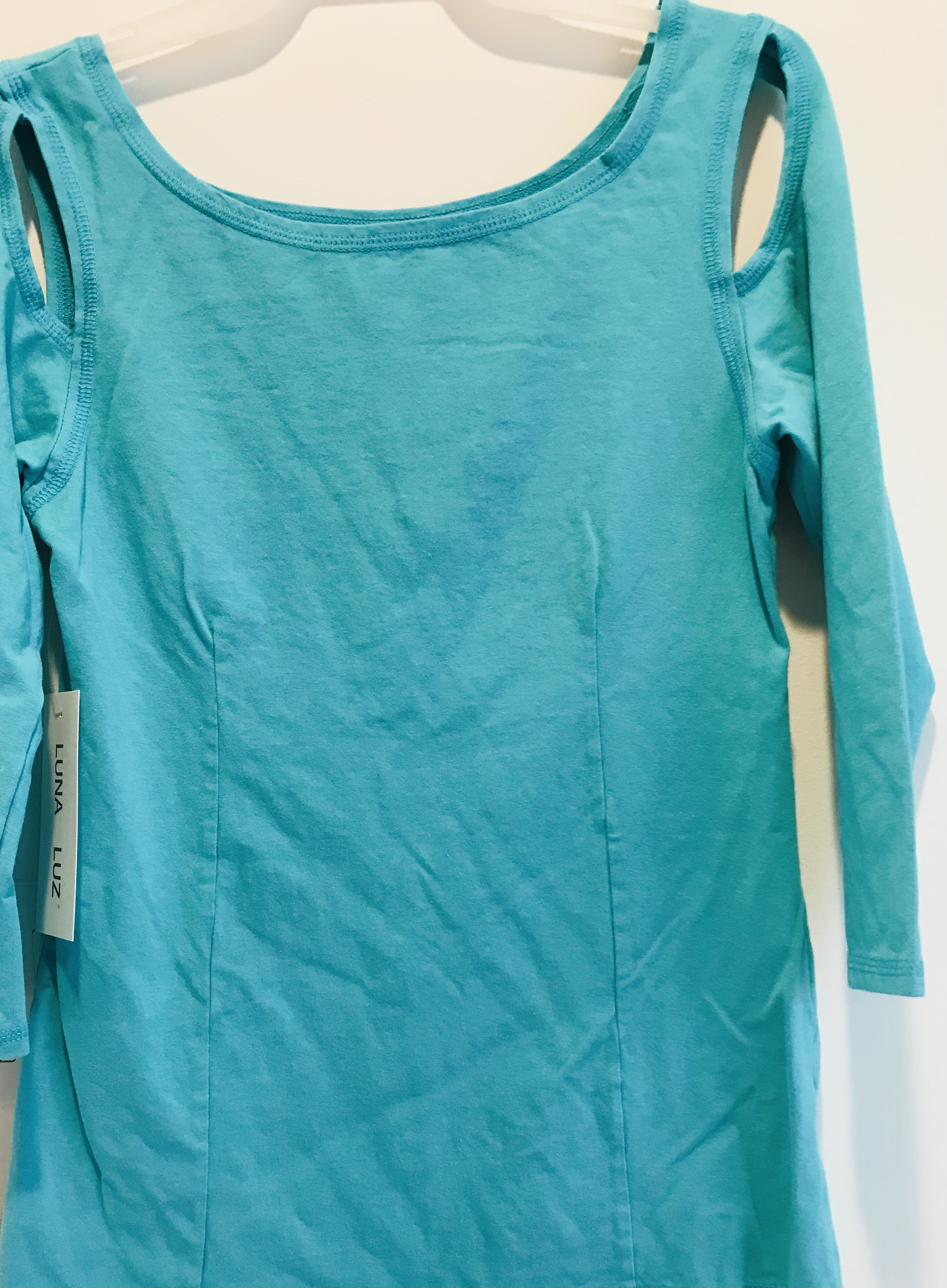 Luna Luz: Open Sleeve Cotton Top (Ships Immed in Angel Blue!)