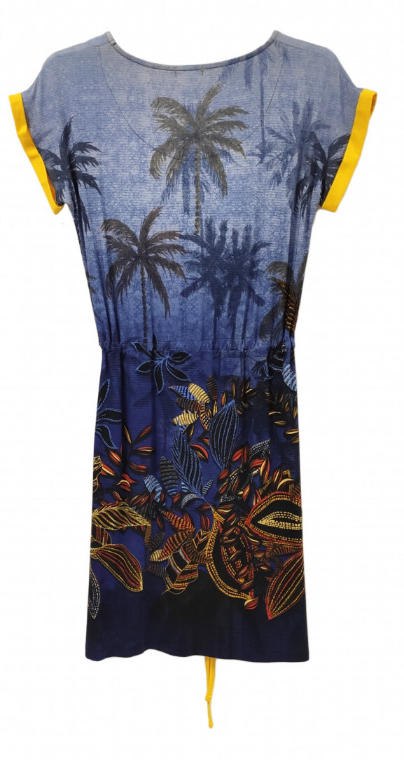 Paul Brial: Palm Tree Printed Mini Jersey Dress/Tunic
