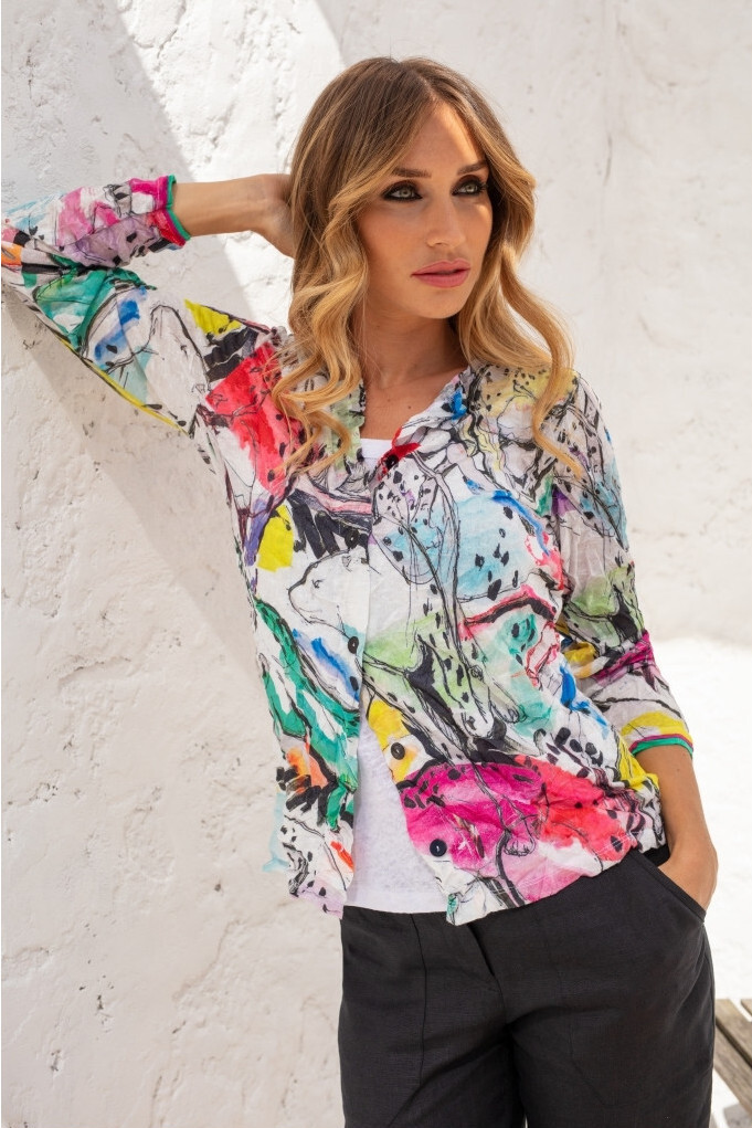 Maloka: Pink Leopard Abstract Art Cardigan (1 Left!) MK_OLENNA