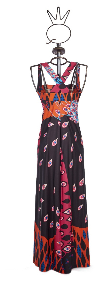 Save The Queen: Pink Peacock Afropavo Maxi Dress
