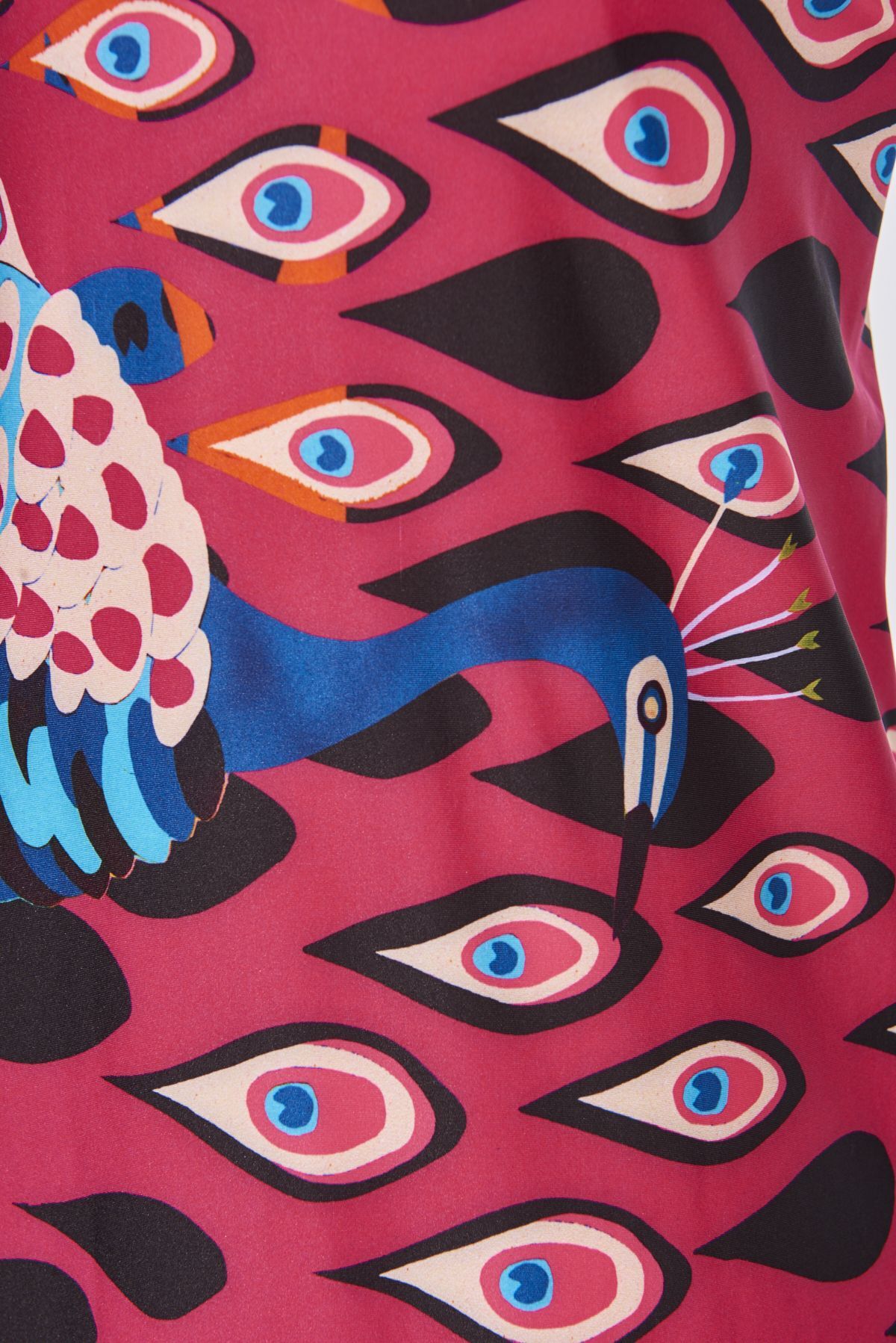 Save The Queen: Pink Peacock Afropavo Maxi Dress