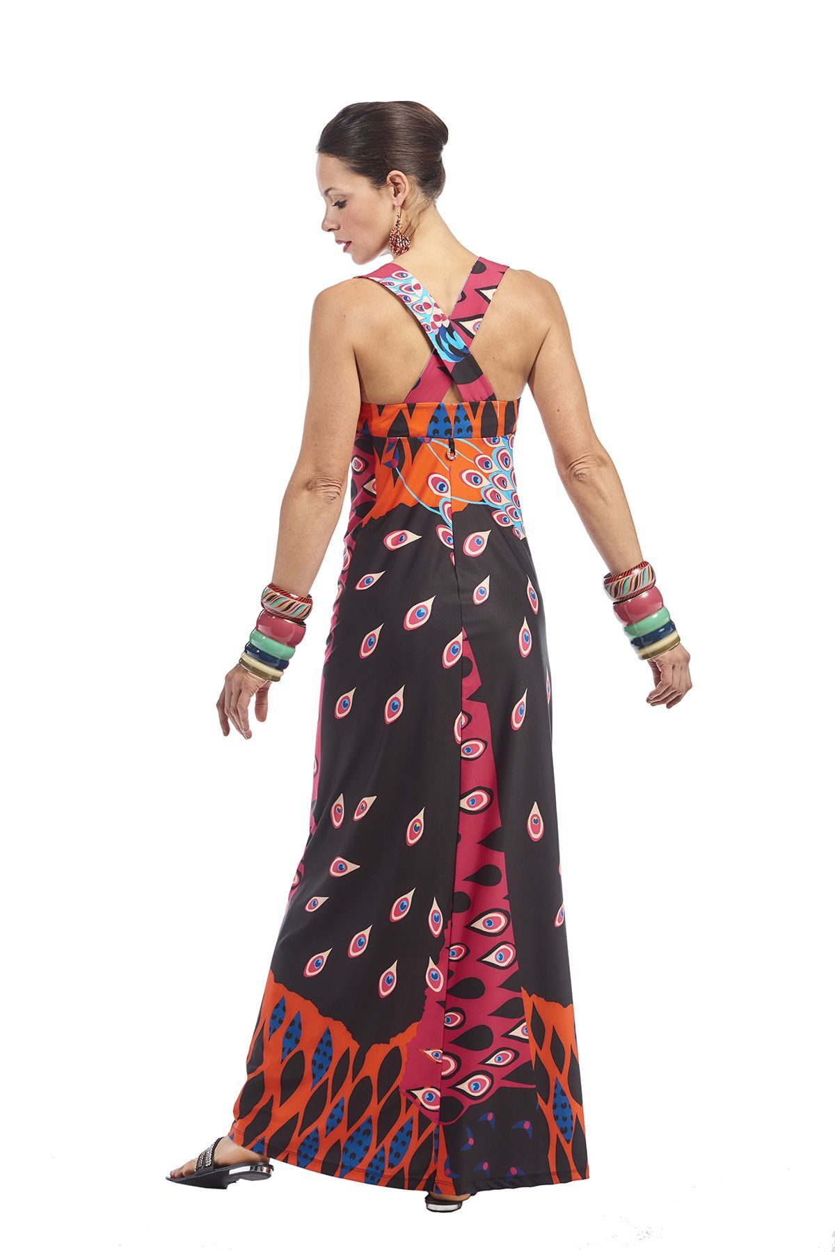 Save The Queen: Pink Peacock Afropavo Maxi Dress