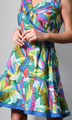 Paul Brial: French Polynesian Flower Ruffled Bodice Sundress
