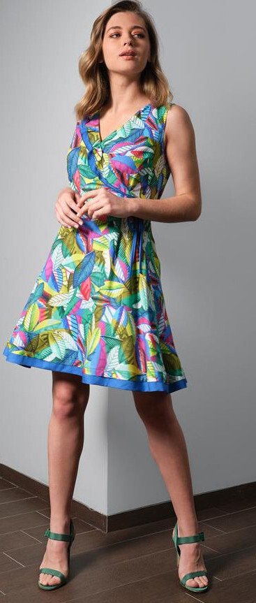 Paul Brial: French Polynesian Flower Ruffled Bodice Sundress PB_TIARE