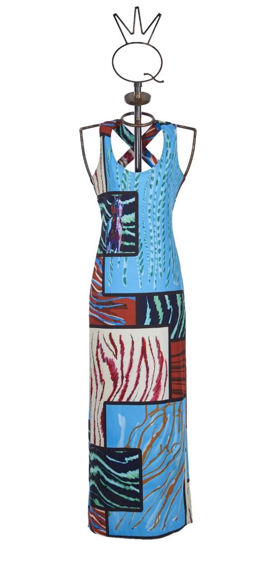 Save The Queen: Purple Unicorn Crepe Printed Maxi Dress