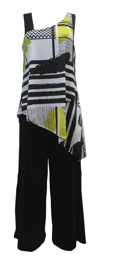 Maloka: Lemon Lime Marble Asymmetrical Jumpsuit