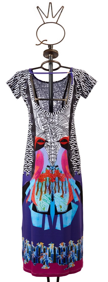 Save The Queen: Pink Parrot Art Midi Cover Up Sundress (1 Left!)