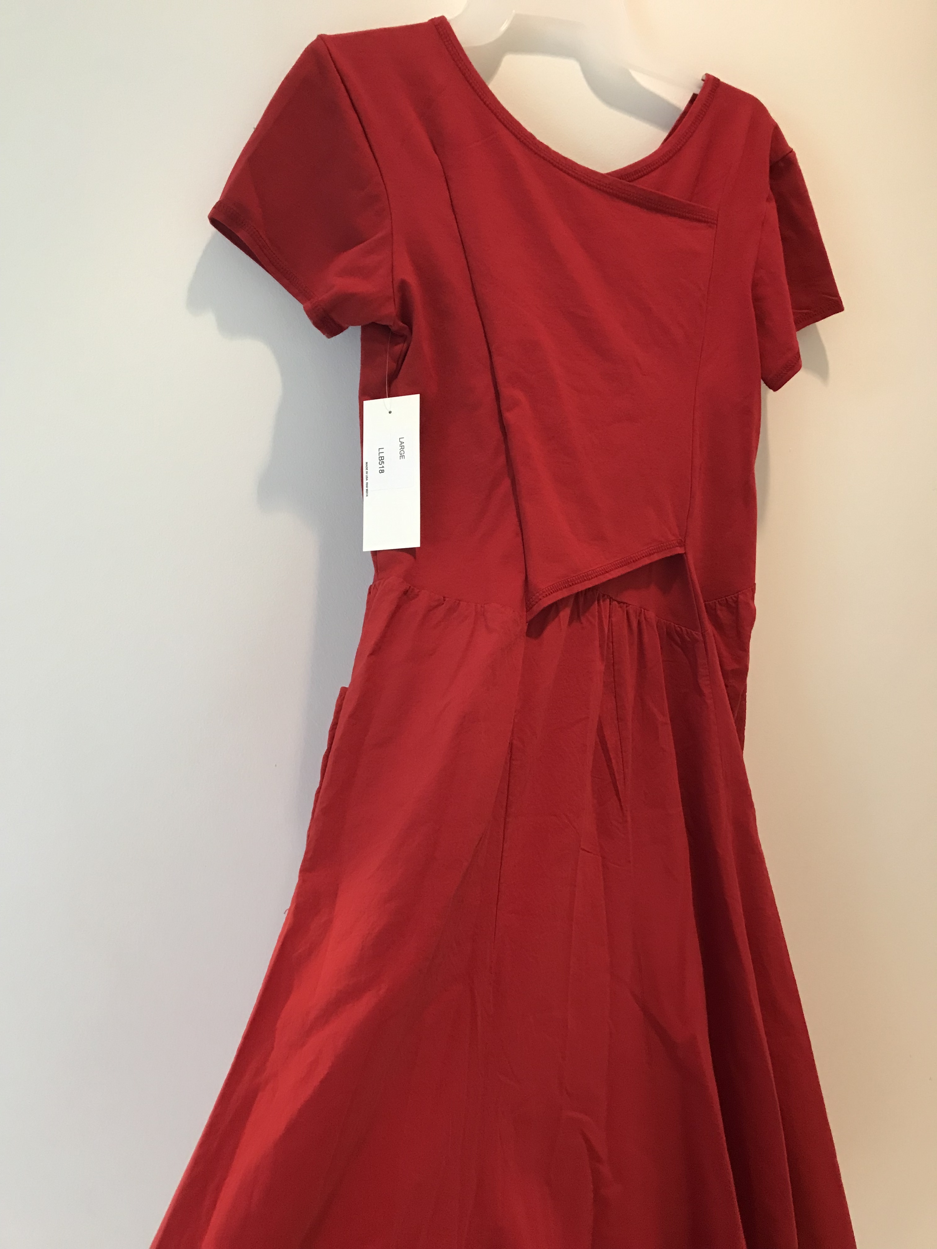 Luna Luz: Short Sleeve Cross Over Bodice Long Dress (Ships Immed in Bonfire, 2 Left!)