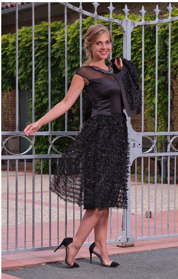 Paul Brial: Sweetheart Satin Midi Cocktail Dress (In Black & Ivory!)