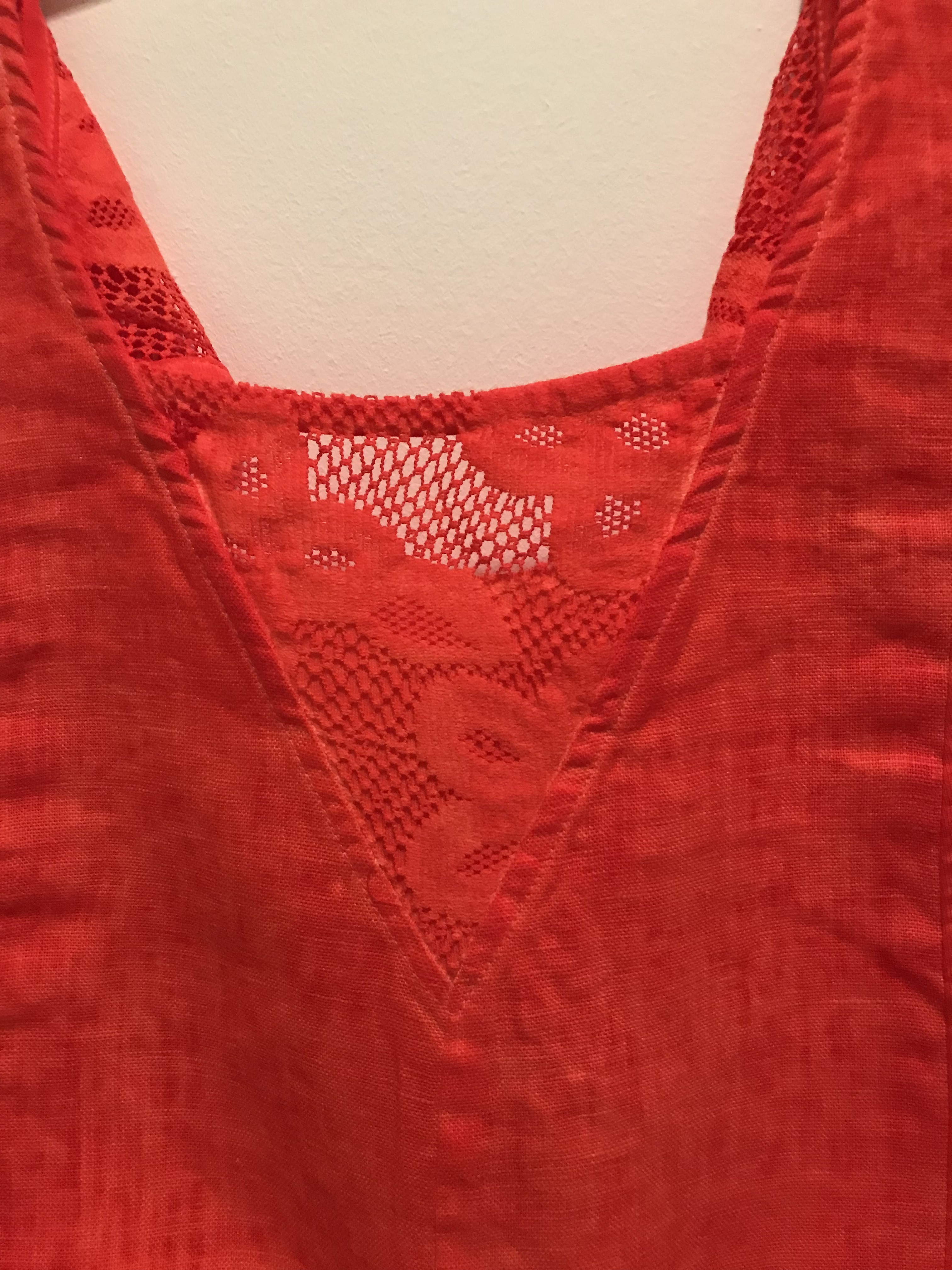 Maloka: Cutout Shoulder Princess Seam Linen Stretch Dress (1 left in Zest)