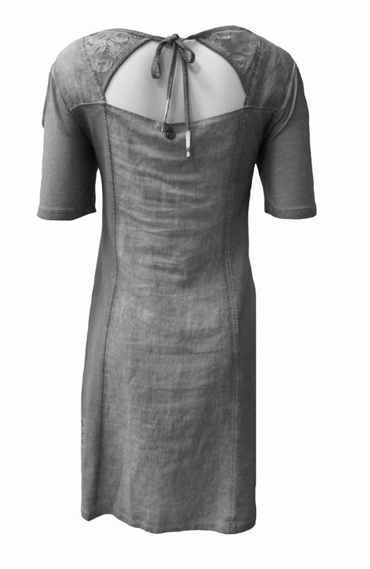 Maloka: Cutout Shoulder Princess Seam Linen Stretch Dress (1 Left in Off White!)