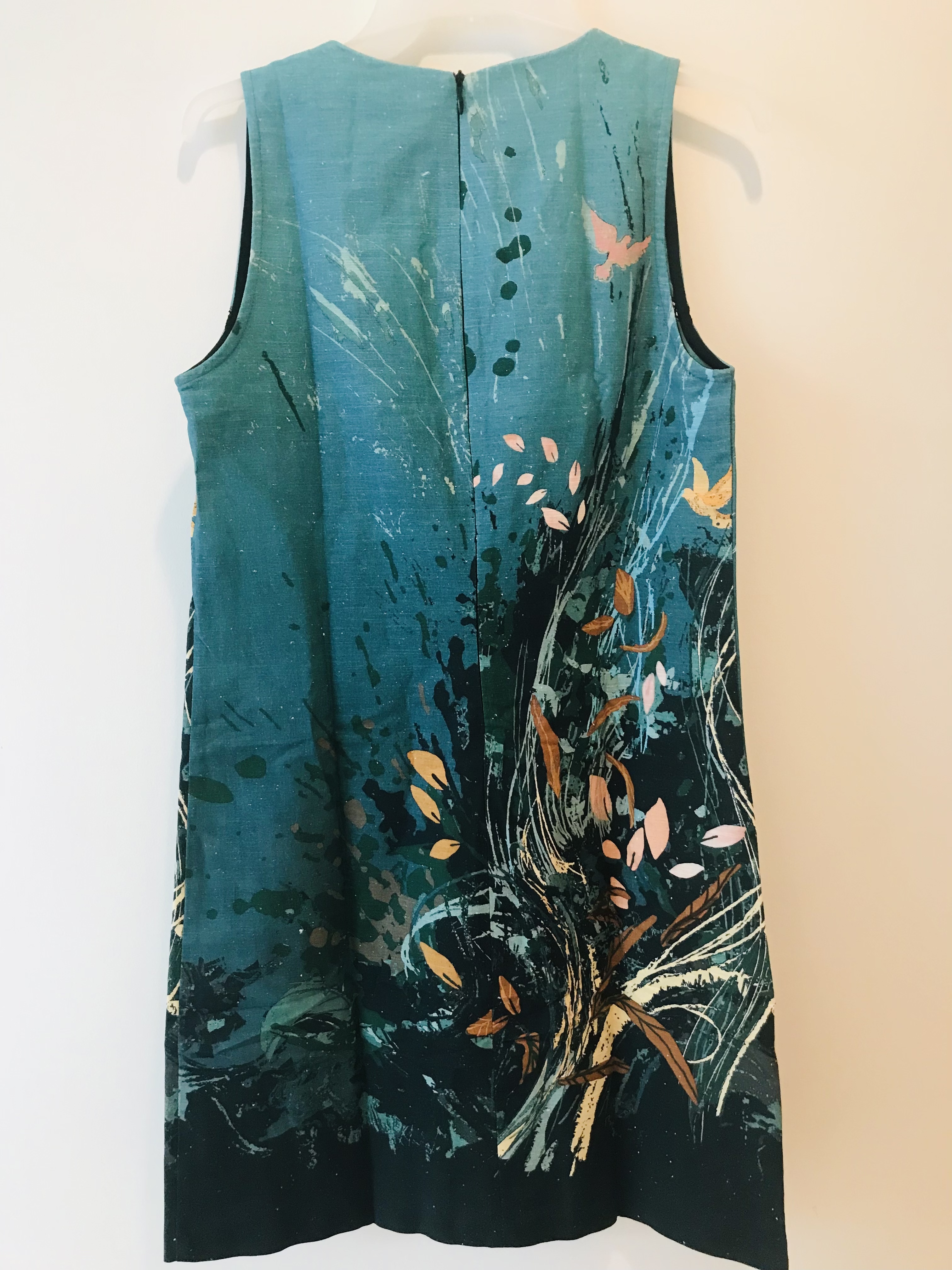 Paul Brial: Underwater Flight Abstract Art Flared Midi Dress (1 Left!)