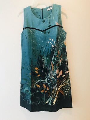 Paul Brial: Underwater Flight Abstract Art Flared Midi Dress (1 Left!)