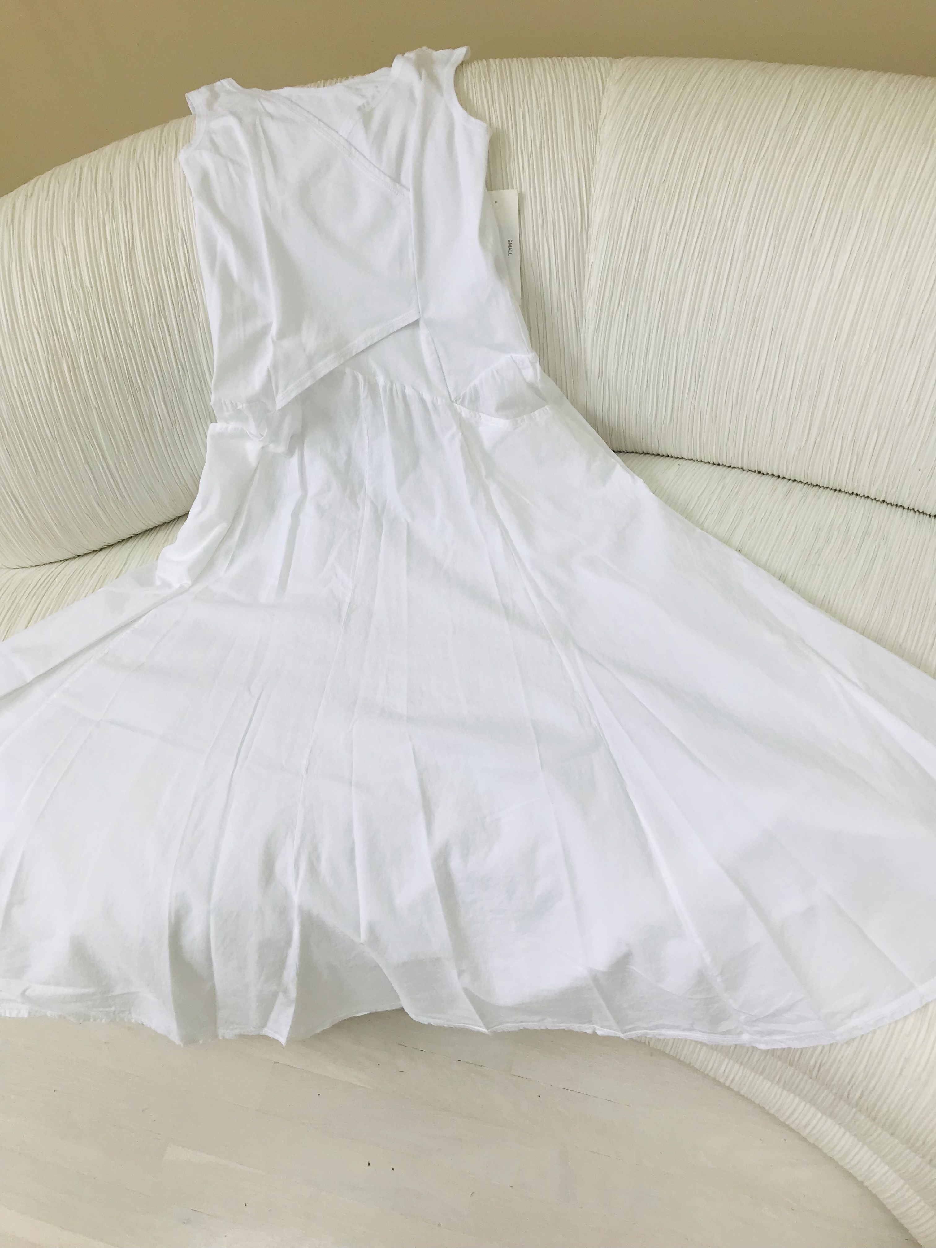Luna Luz: Cross Over Bodice Maxi Dress (Ships Immed in White, 2 Left!) LL_516_WHITE
