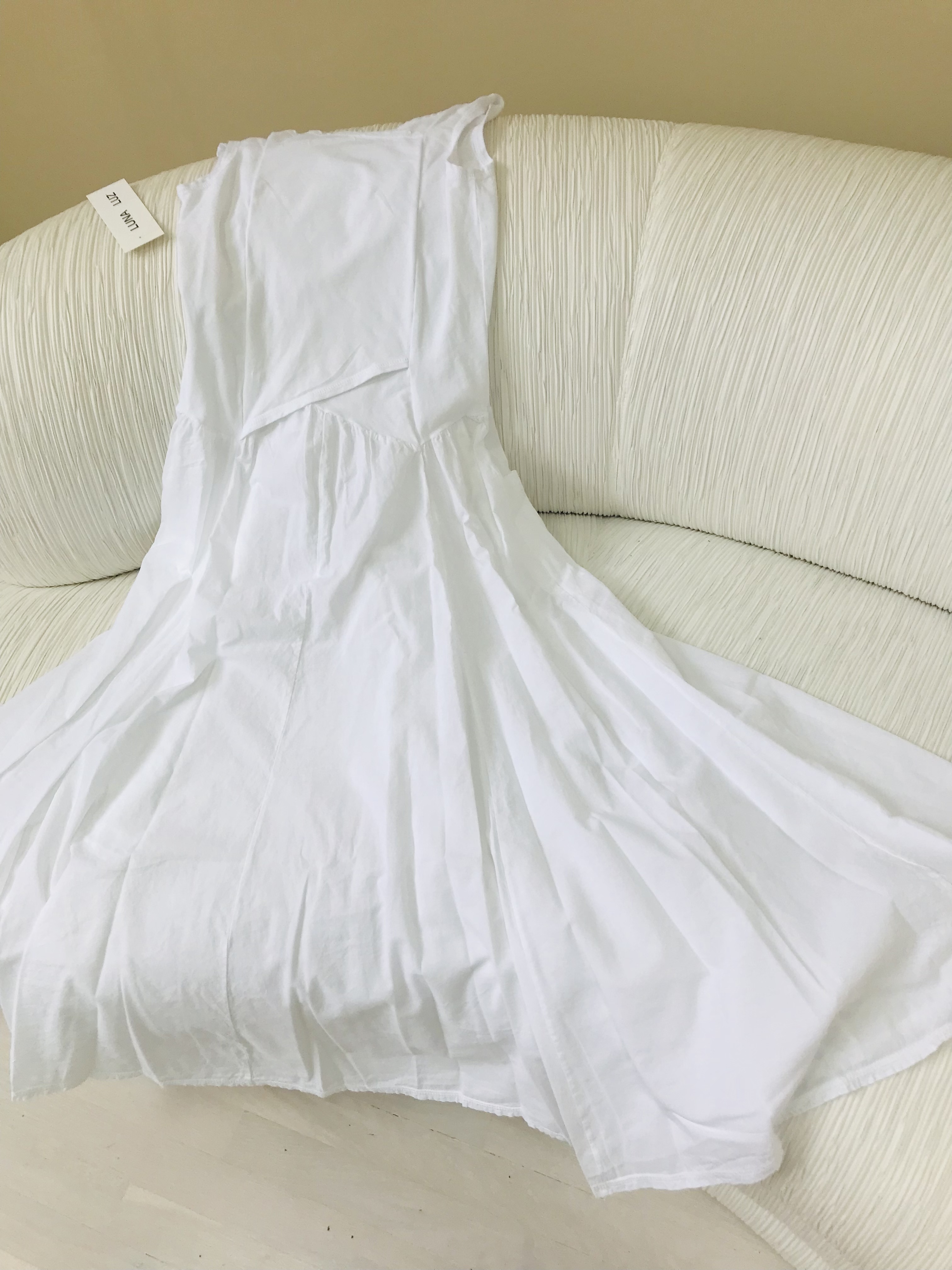 Luna Luz: Cross Over Bodice Maxi Dress (Ships Immed in White, 2 Left!)