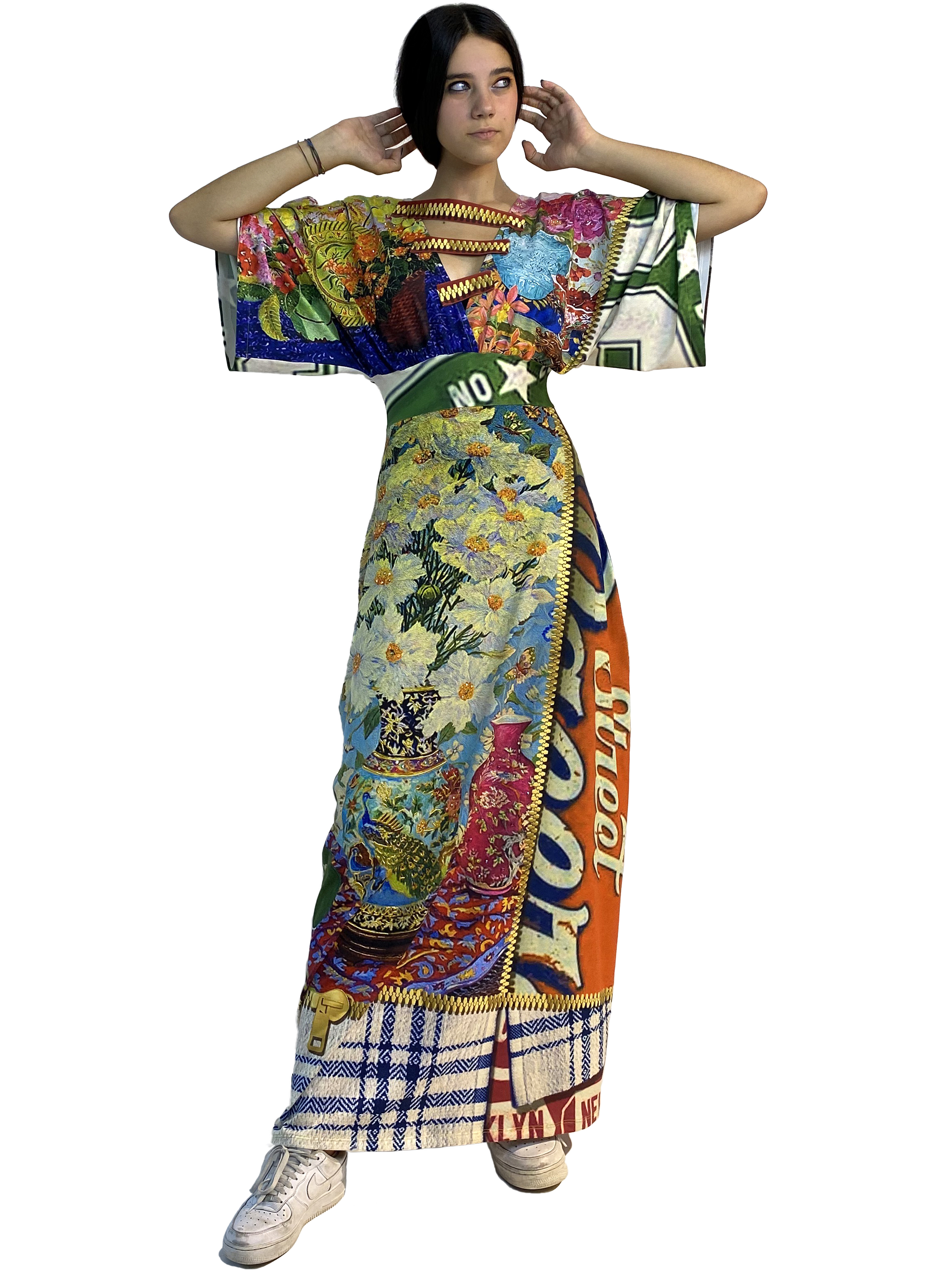 IPNG: Summer In A Flower Illusion Kimono Dress