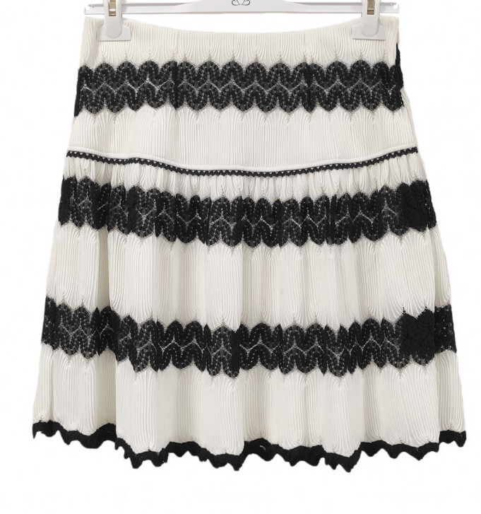 Paul Brial: Black Swan Lace A-line Skirt PB_JUPE_PRIVE