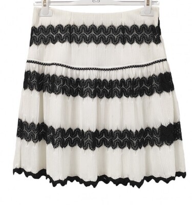 Paul Brial: Black Swan Lace A-line Skirt