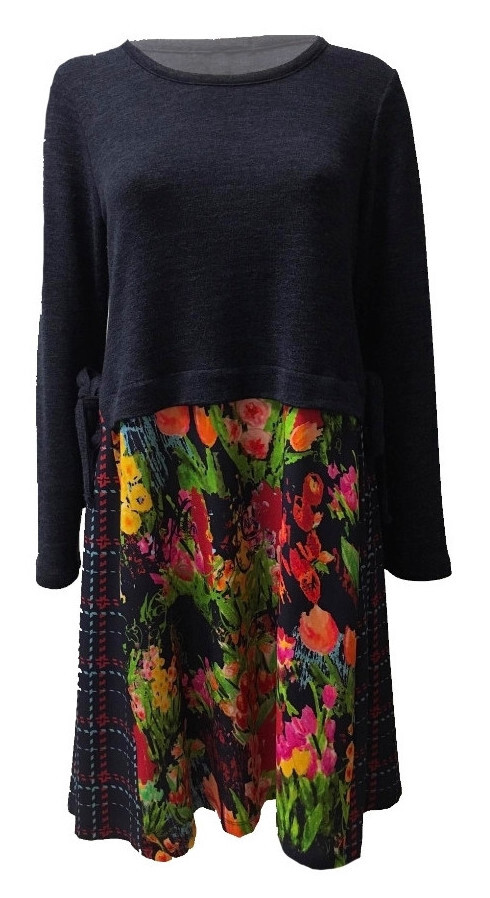 Maloka: Belle Epoque Art Flared Sweater Dress