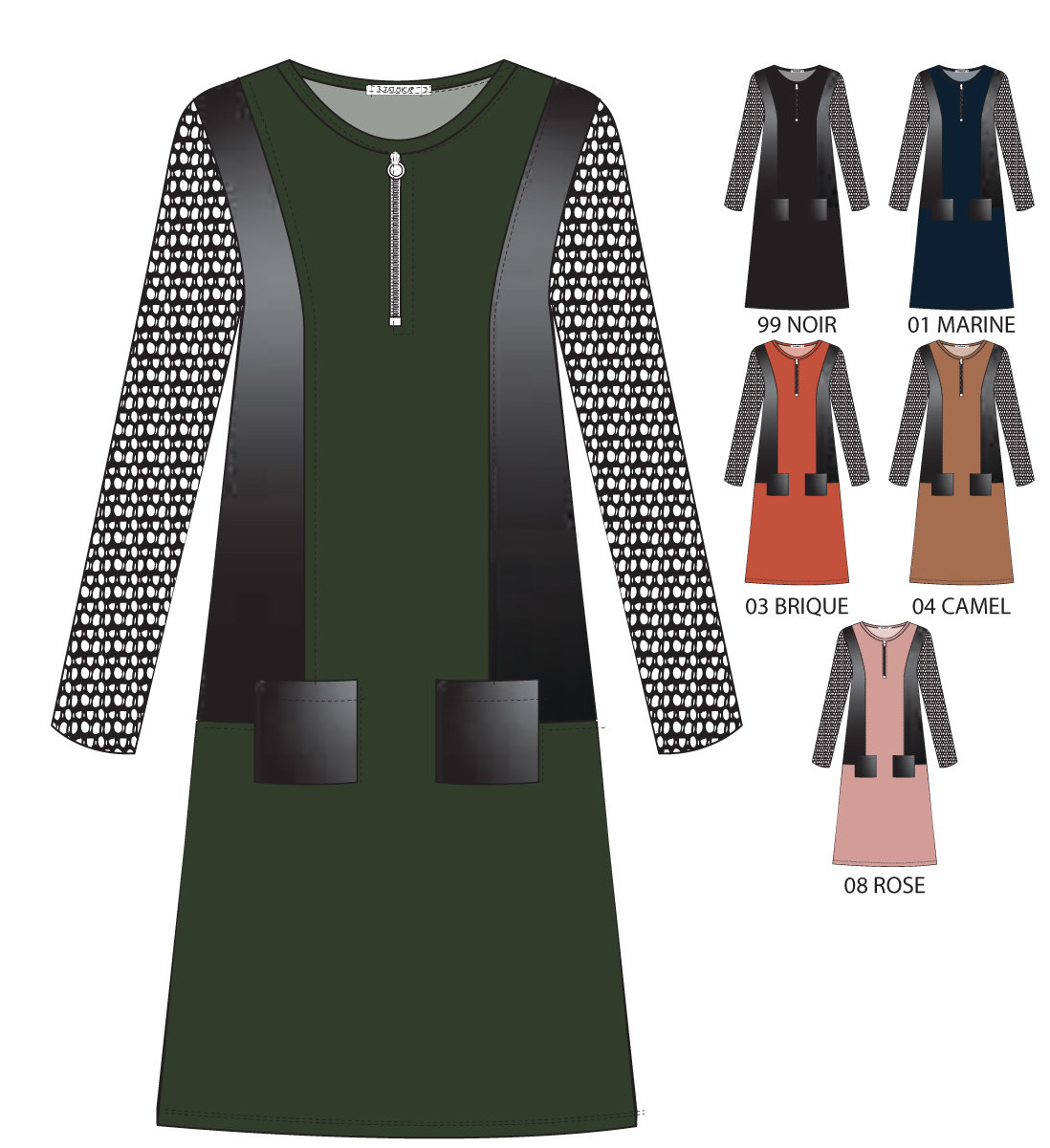 Maloka: My Olive Martini Faux Leather Pocket Dress (More Colors!)