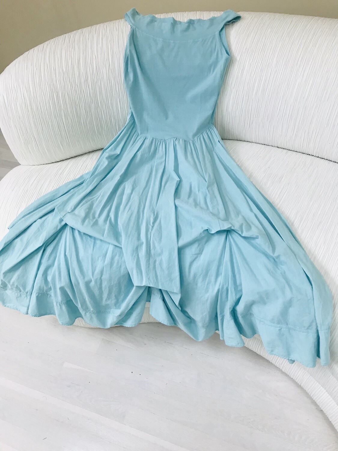 Luna Luz: Sleeveless Tied and Dyed Dress (Ships Immed, 1 Left in Angel Blue!)