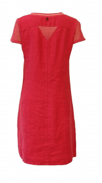 Maloka: Netted Short Sleeve Linen Dress (In Red!)