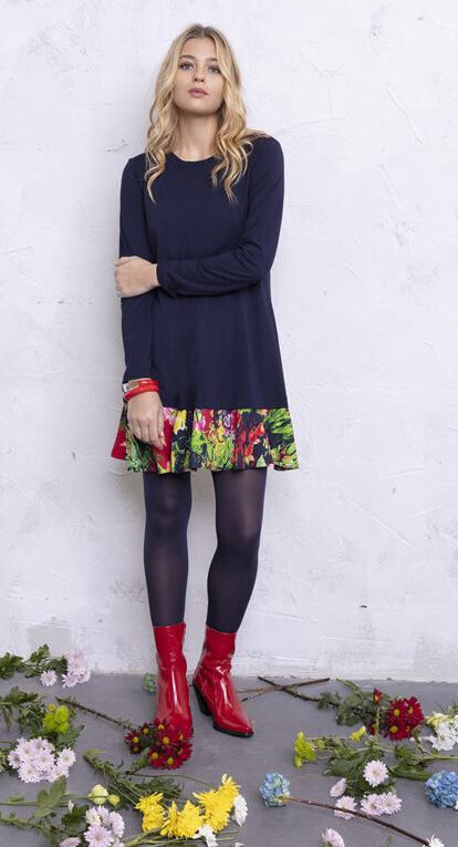 Maloka: Floral Flounce Sweater Dress