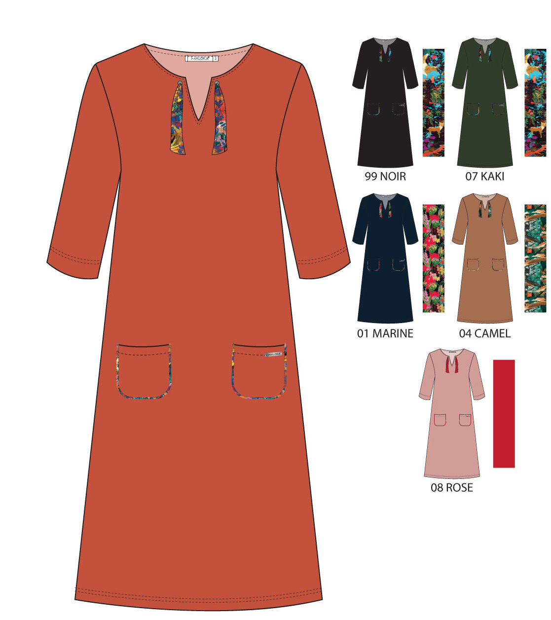 Maloka: Twill Milano Perfect Little Pocket Flared Dress (More Colors, Few Left!)