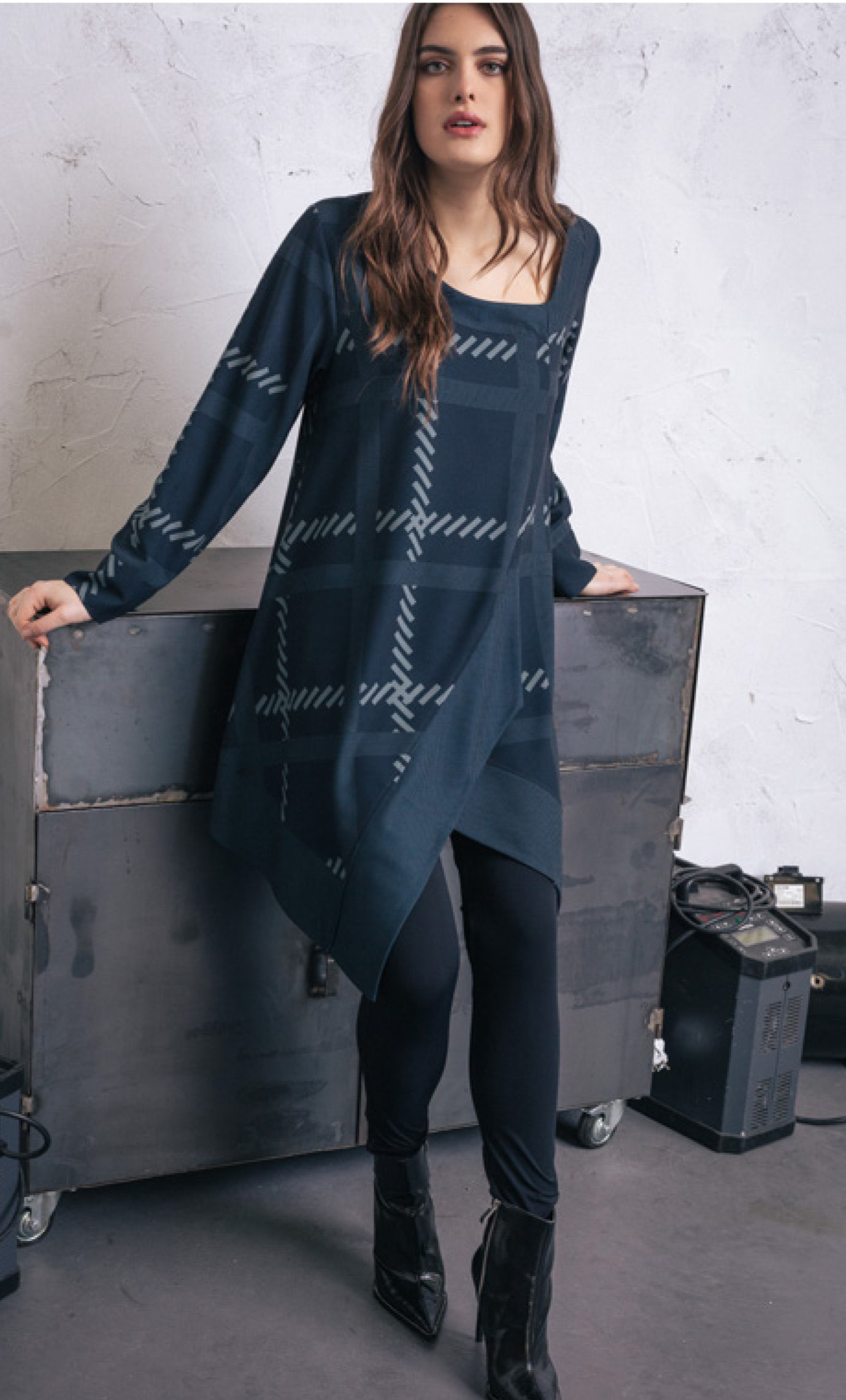 G!oze: Faux Wrap Tweed Asymmetrical Tunic G_GUINGETTE