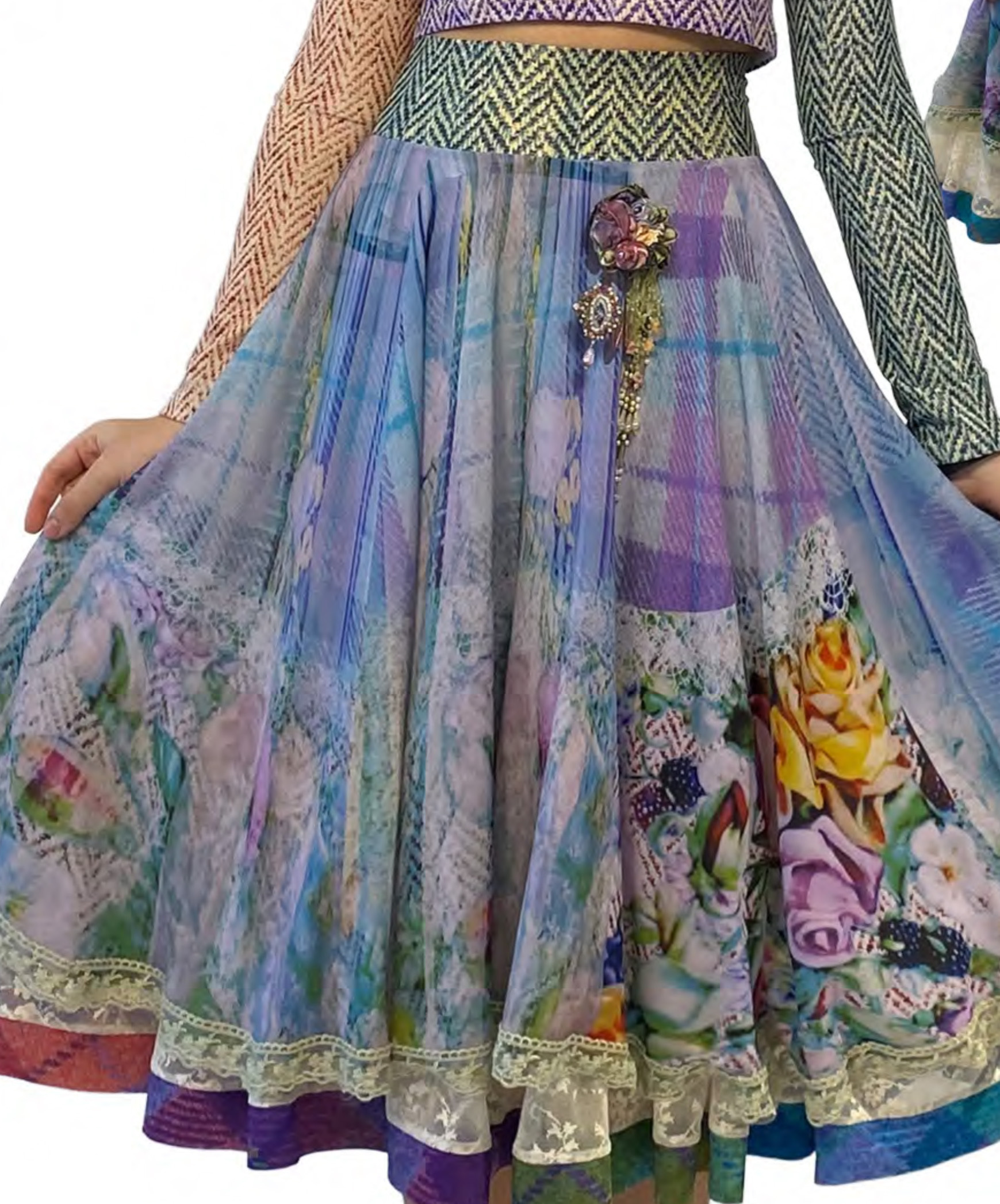 IPNG: Mood Of Flavour Chiffon Midi Illusion Skirt
