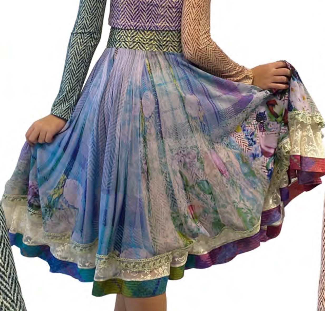 IPNG: Mood Of Flavour Chiffon Midi Illusion Skirt