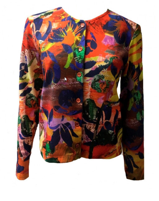 Maloka: Electric Blue Blooms Tricot Cardigan (3 Left!) MK_AERYN