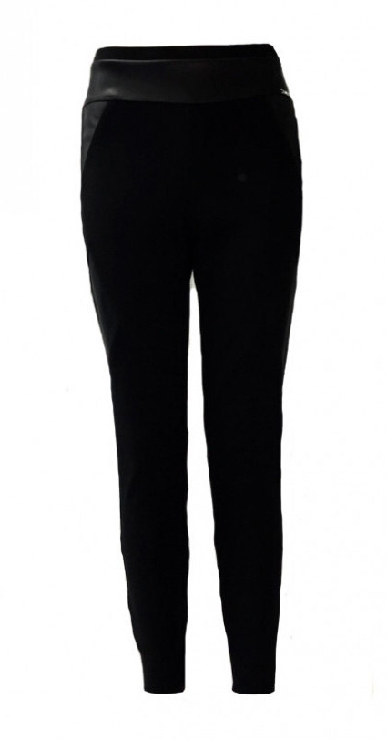 Maloka: Faux Leather Patchwork Fitted Pants