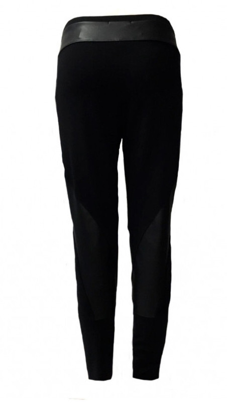 Maloka: Faux Leather Patchwork Fitted Pants