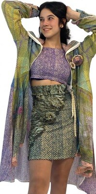 IPNG: Mood Flavour Tweed Illusion Flared Mini Skirt