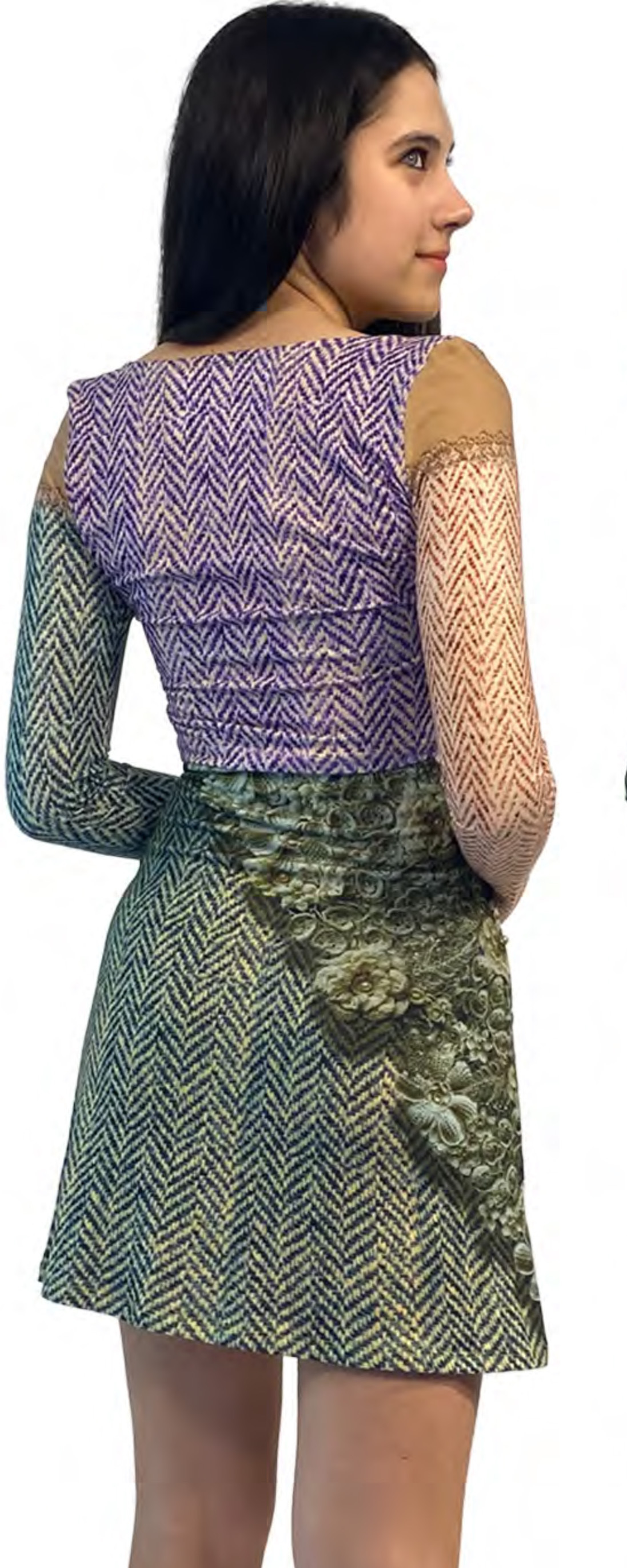 IPNG: Mood Of Flavour Tweed Illusion Flared Mini Skirt