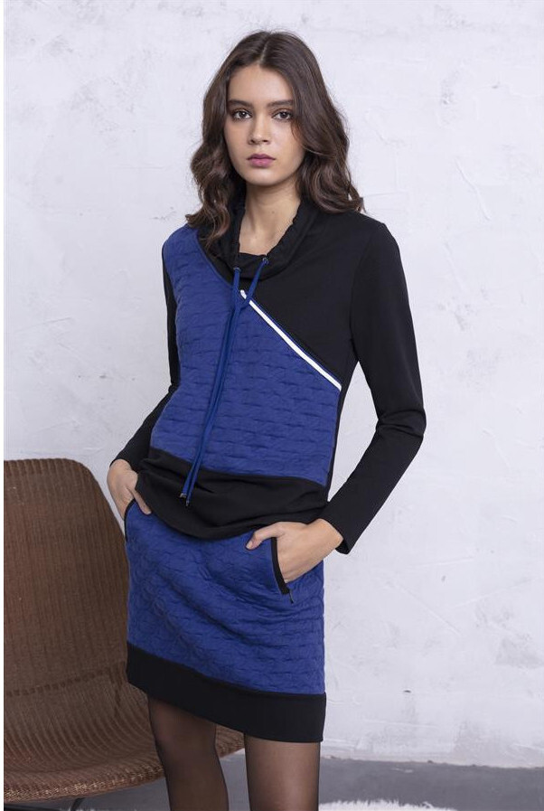 Maloka: Color Contrast Quilted Sweater
