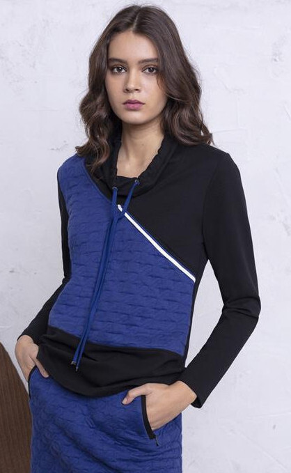 Maloka: Color Contrast Quilted Sweater MK_MARABEL