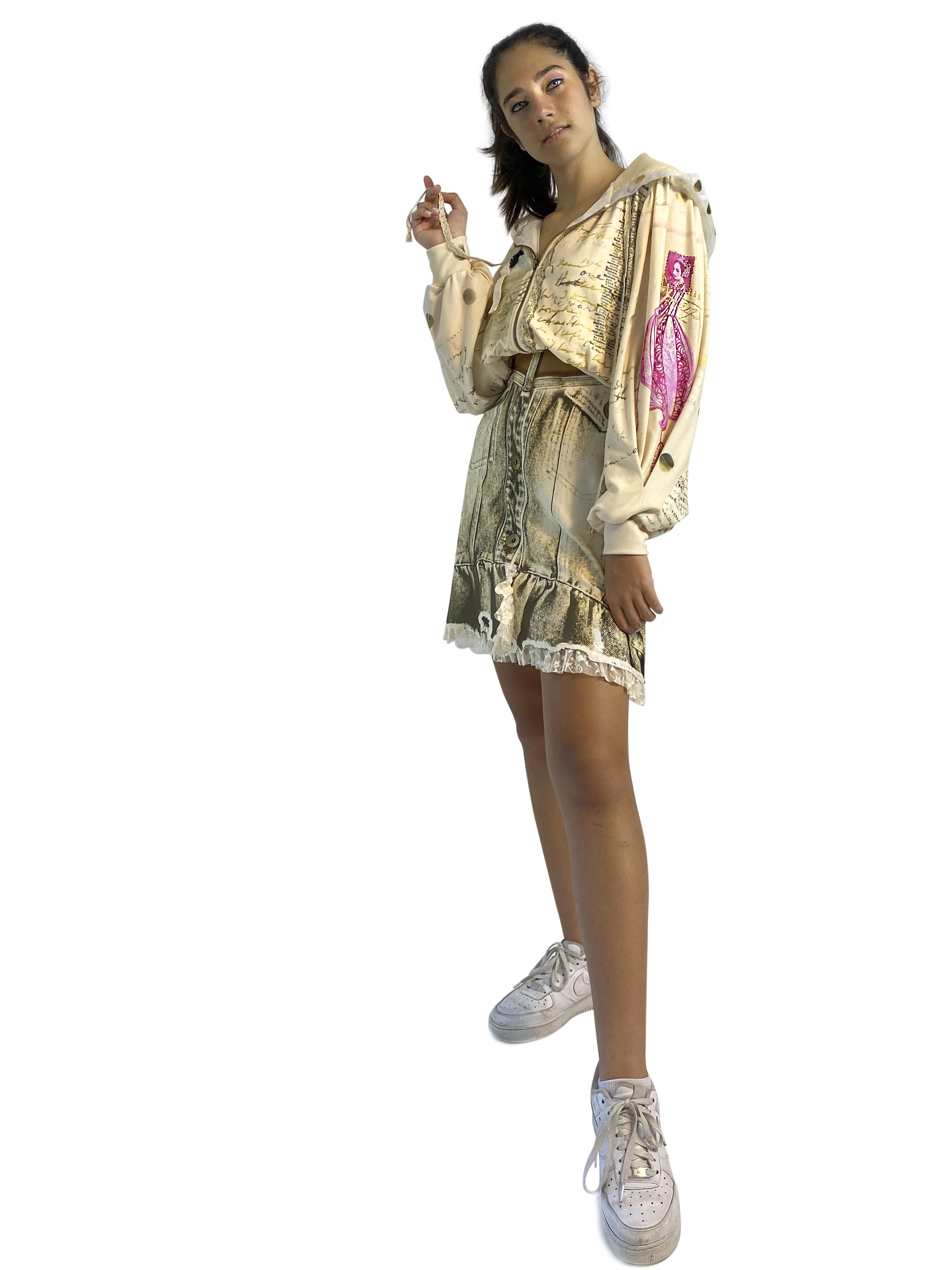 IPNG: If I Was Dancing In Paris Flared Illusion Hoodie Puff Jacket