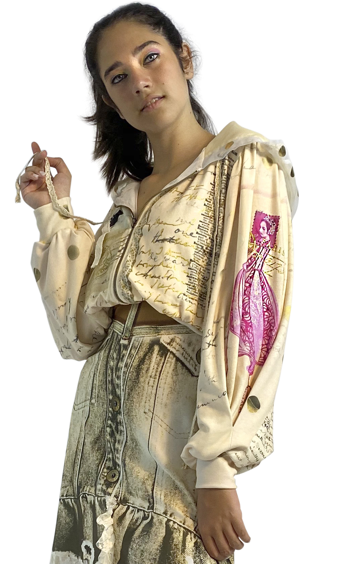 IPNG: If I Was Dancing In Paris Flared Illusion Hoodie Puff Jacket