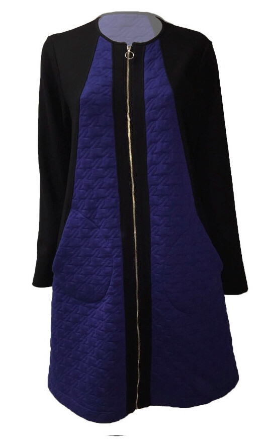 Maloka: Color Contrast Quilted Zip Coat (Few Left!)