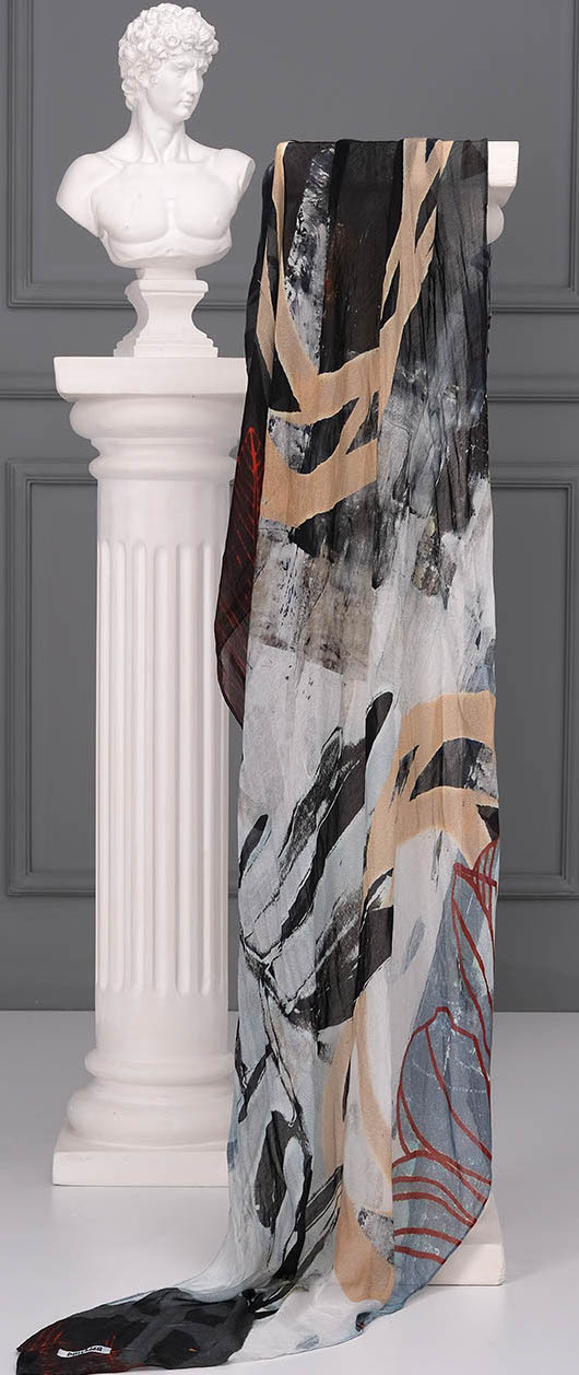 Simply Art Dolcezza: Silent Mood Abstract Art Scarf (1 Left!)