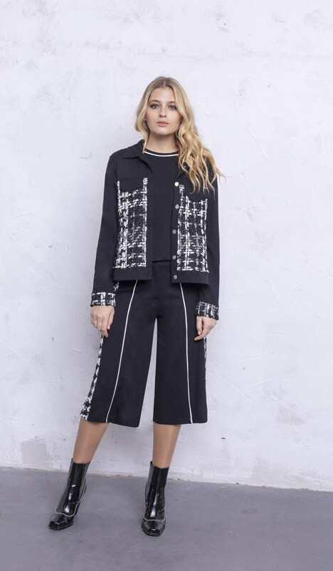 Maloka: The Colors Of Coco Chanel Jacquard Stretch Denim Jacket MK_COREY